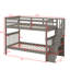 Lit superposé simple au-dessus de simple avec garde-corps et rangement Stairway-502986271
