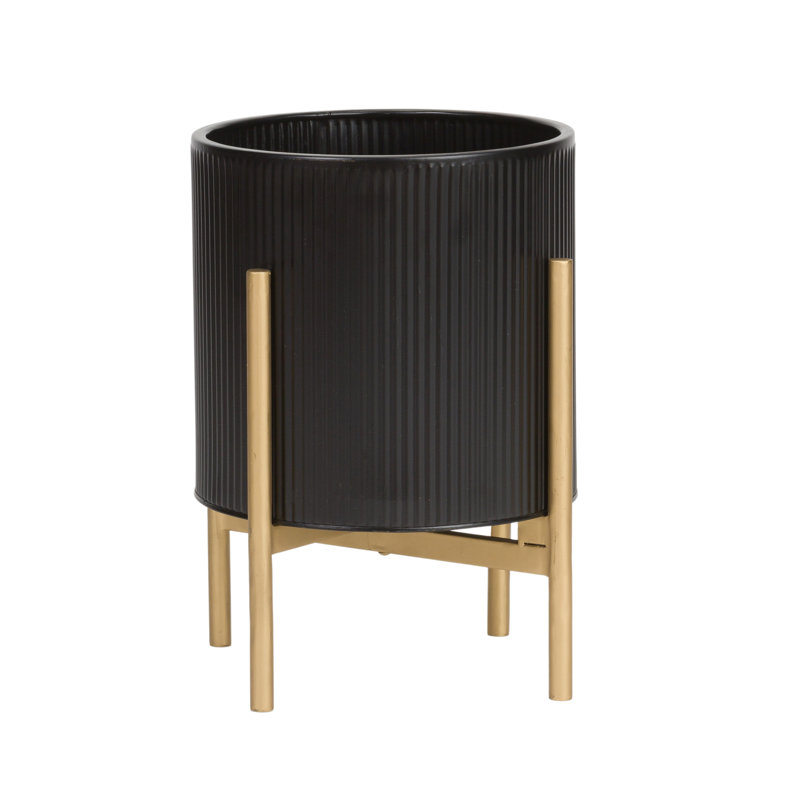 Pot Laurien Everett avec base Loki, Or, H 14,75 po x l 11,75 po x P 11,75 po