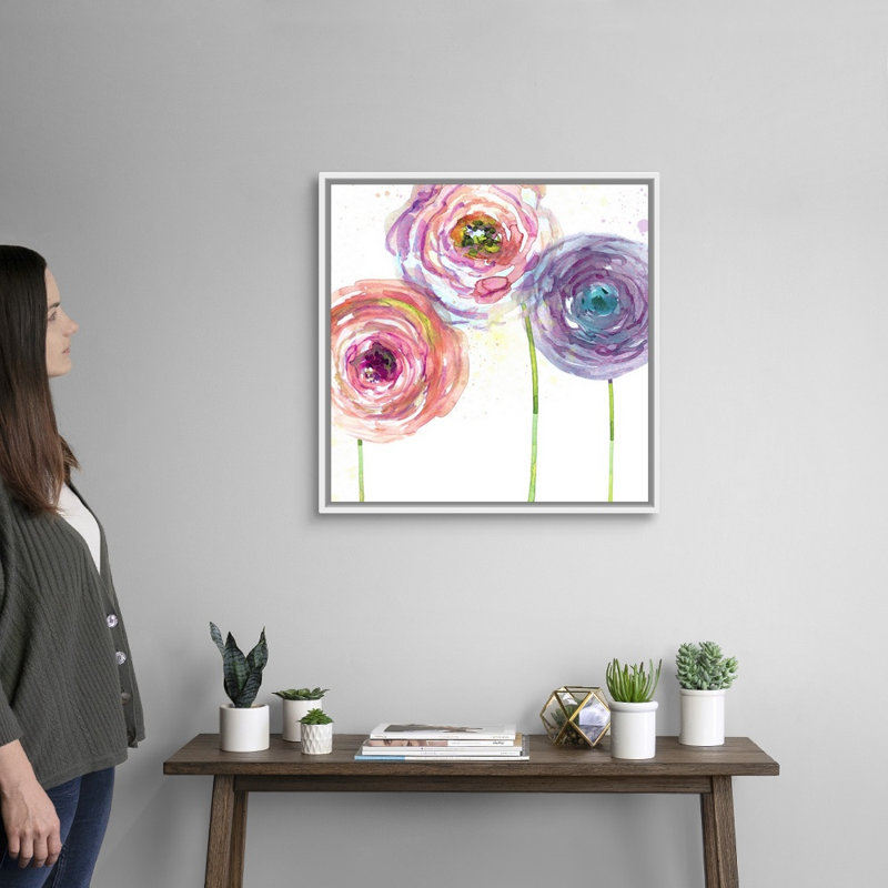 Summer Fields II - reproduction d'art sur toile, Cadre flottant blanc, H 25,7 po x l 25,7 po x P 1,75 po
