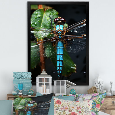 " Green Dragonfly Portrait Vibrant I "