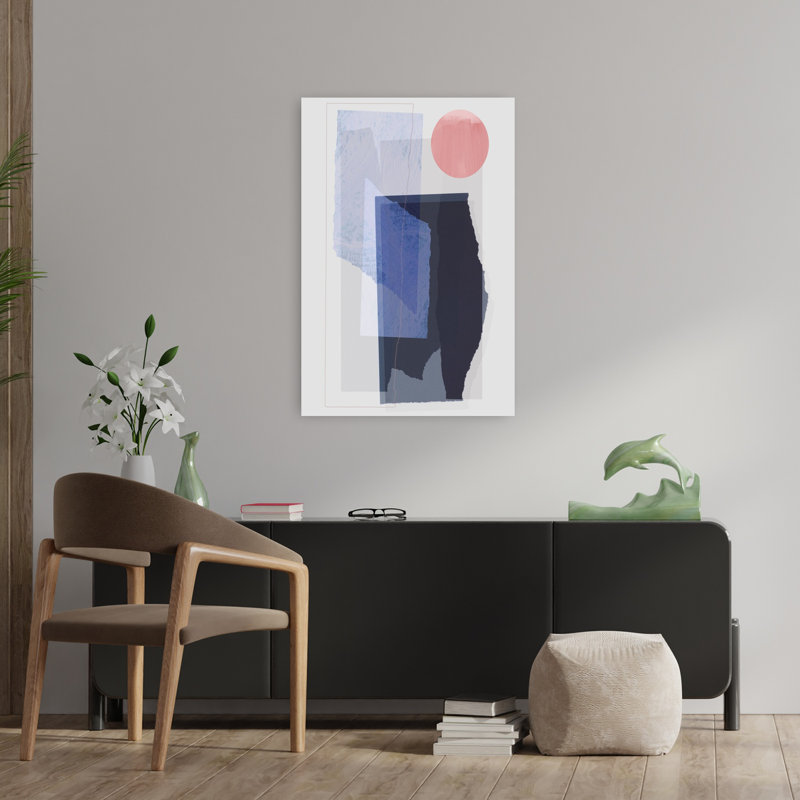Art contemporain abstrait géométrique, H 36 po x l 24 po