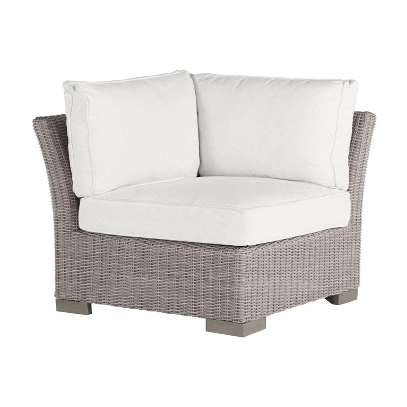 Club Woven Patio Lounge Chair with Cushions, Oyster, Dove Sunbrella® Linen, Welt