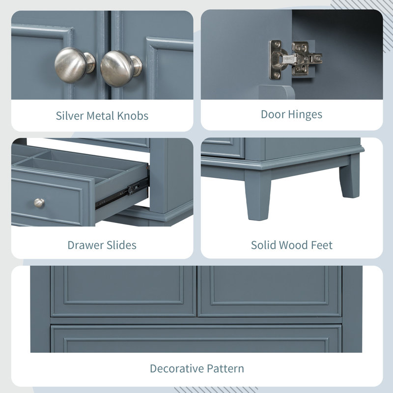 Meuble-lavabo multifonctionnel avec lavabo combiné - Armoire élégante avec cadre solide, panneau de fibres à densité moyenne durable et lavabo en céramique lisse pour des solutions de rangement élégantes