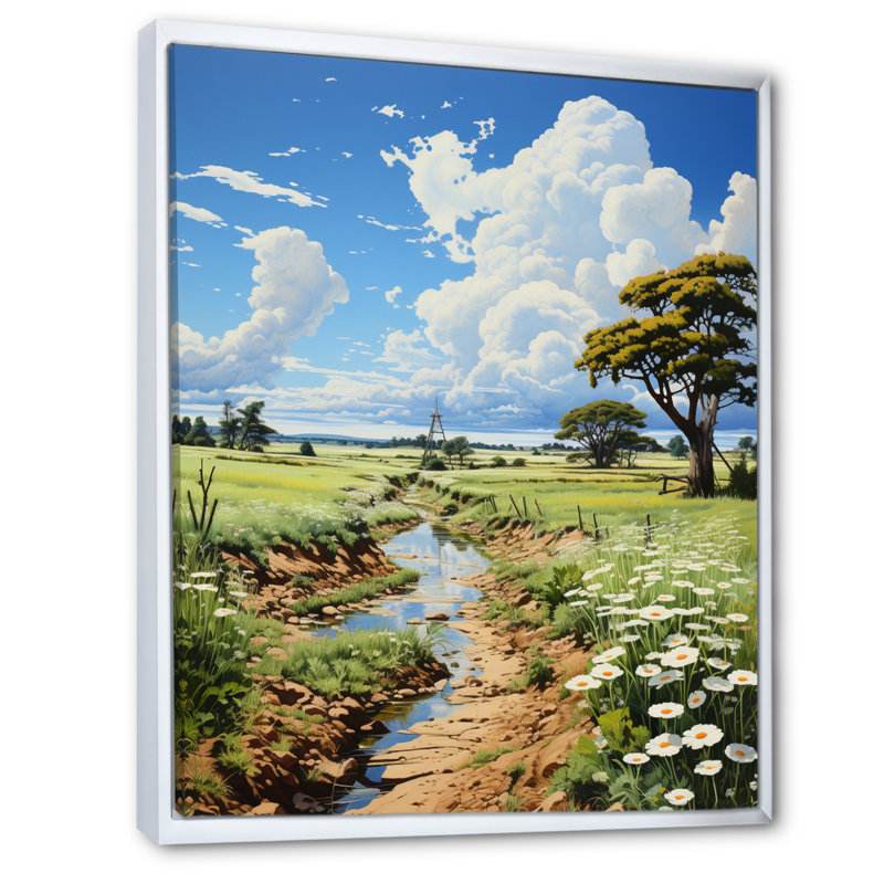 «Clouds Ethereal Clouds Pastoral», reproduction sur toile, H 40 po x l 30 po x P 1,5 po, Cadre flottant blanc