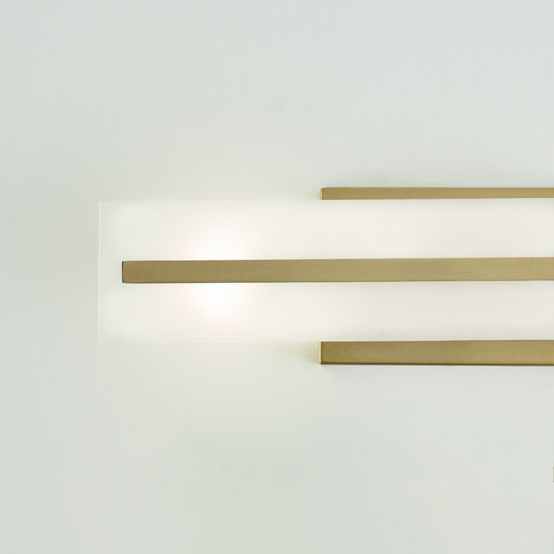 2 - Light Dimmable Vanity Light, Satin Brass