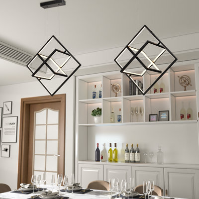 Columbus 19.69" W 3-Light Integrated LED Dimmable Chandelier with Adjustable Height