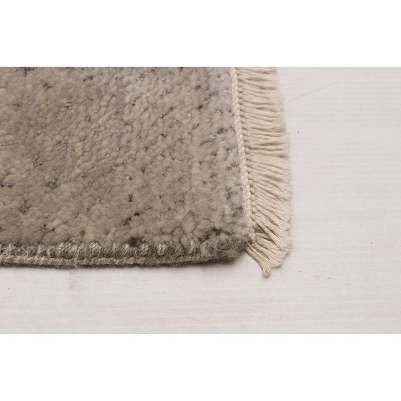 Tapis gris ombre en soie noué à la main unique 12 pi 0 po x 15 pi 0 po