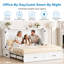 Grand lit escamotable avec station de charge, blanc