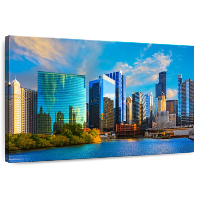 Ravi Chicago Skyscrapers At Sunset