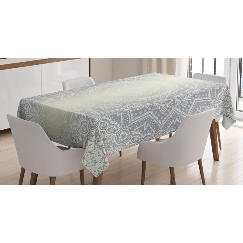 Dining Room Kitchen Tablecloth, Gray, 90" L x 60" W