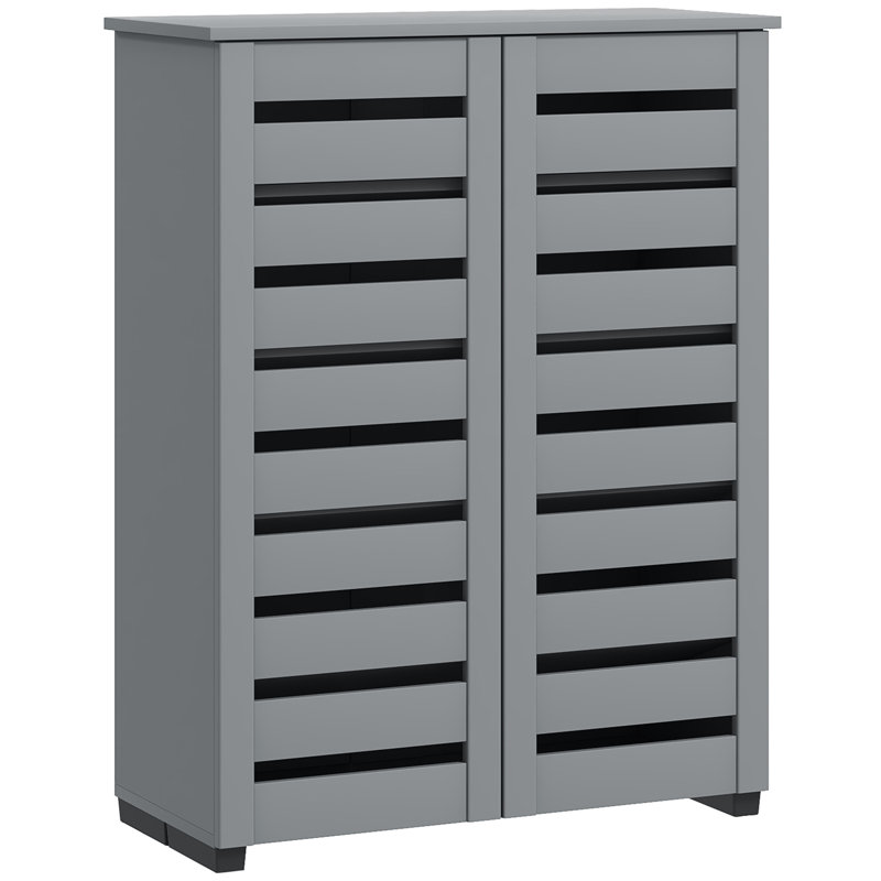 15 Pair Shoe Storage Cabinet, Grey