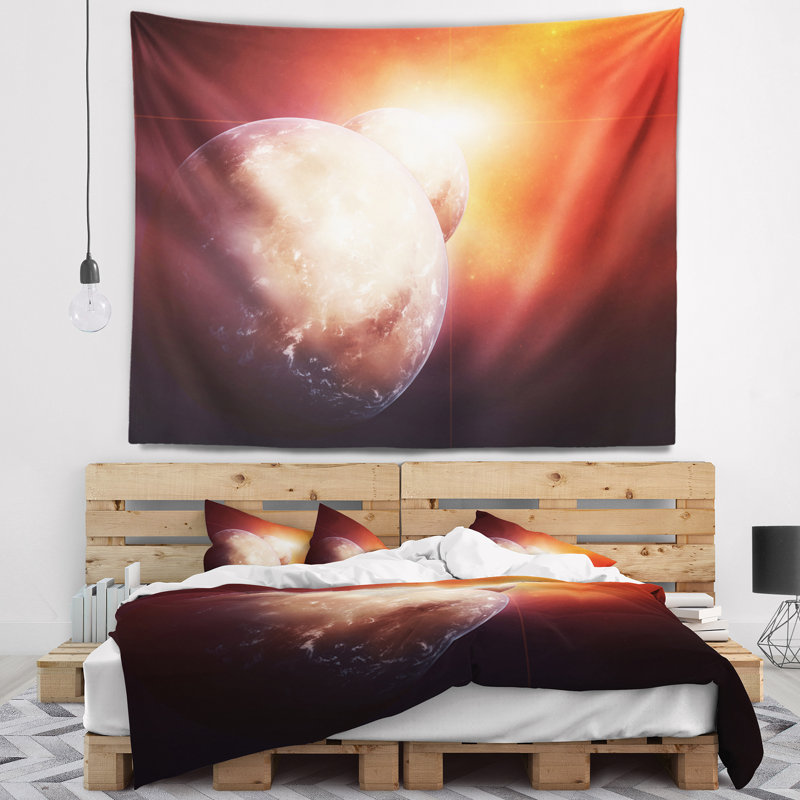 Spacescape avec tapisserie étoile montante, H 32 po x l 39 po