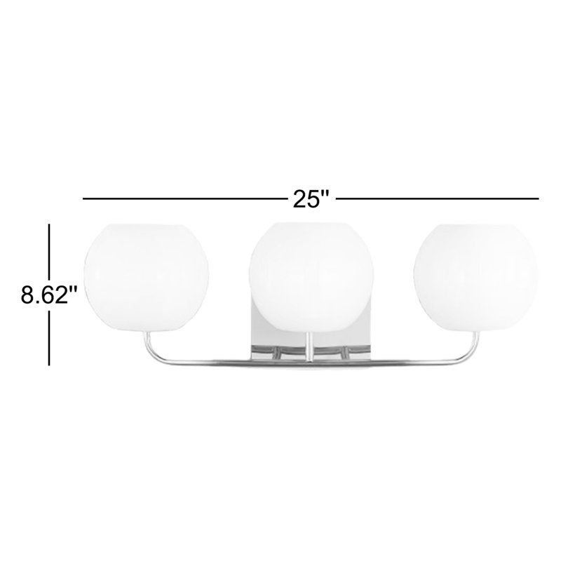Éclairage pour meuble-lavabo à 3 lumières Jorund, Chrome, Non