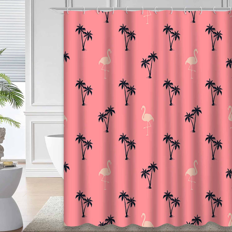 Rideau de douche imperméable à motif palmier tropical avec 12 crochets, L 72 po x l 72 po