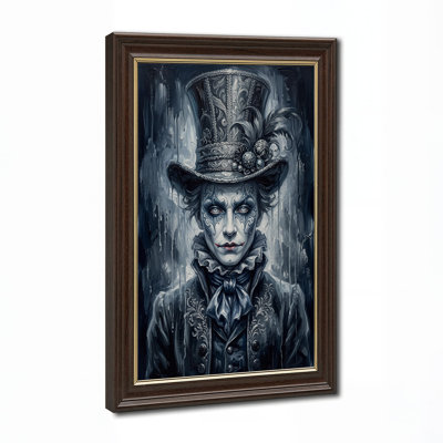 «Blue Top Hat Man», art mural sur toile Halloween dégoulinant
