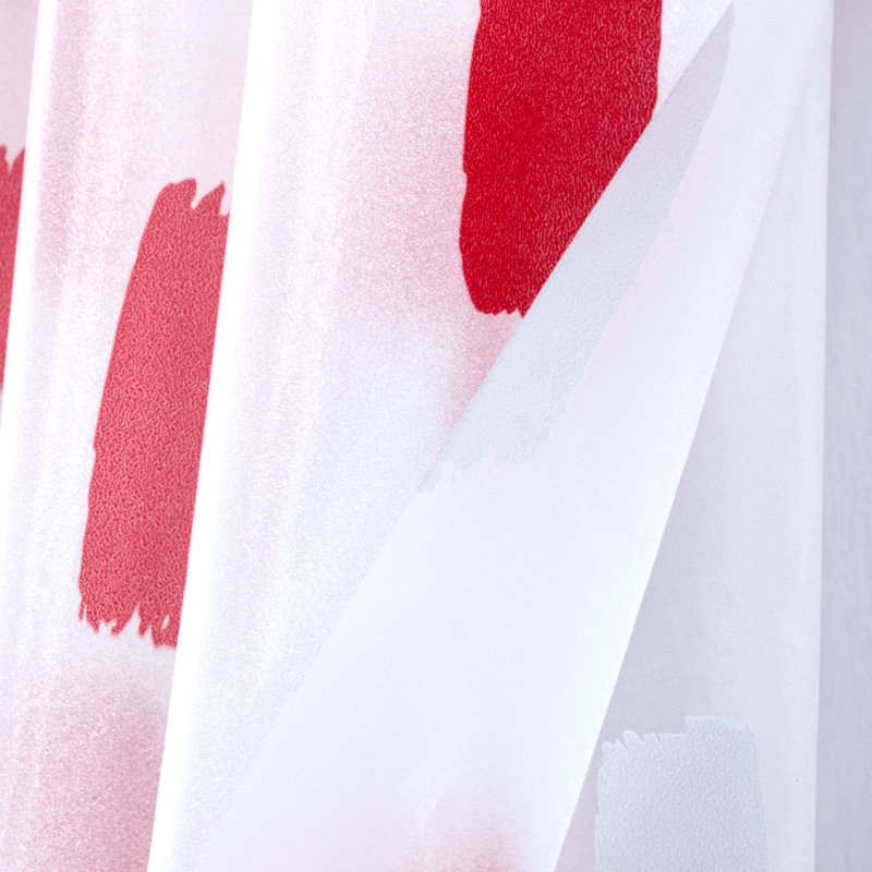 Rideau de douche imperméable Brush Stroke Peva, Rouge