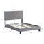 Grand lit moderne gris, tête de lit en tissu de lin, aucun sommier requis, support de lattes de bois, assemblage facile, 82,28 po Profondeur de la base de lit plateforme tapissier Accordant, lin, ressort, à assembler, 65,16