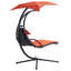 Chaise longue suspendue en orange, d'apparence classique et de conception ergonomique pour parasol réglable pour chaise de véranda, Enjoy Leisure Backyard Orange