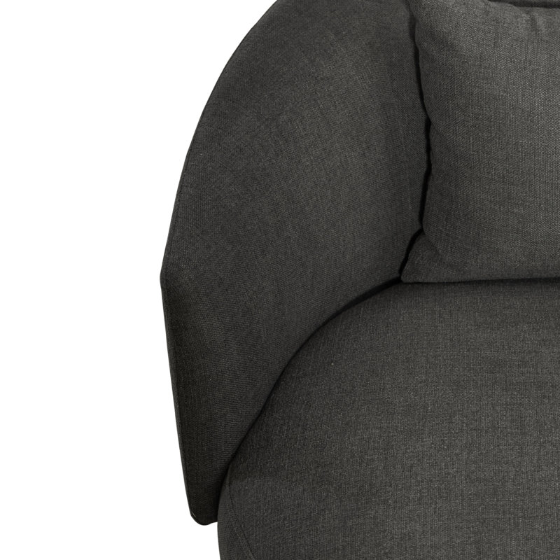 Merceda Upholstered Swivel Cuddler Chair, Dark Gray