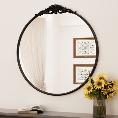 Miroir mural rond en fer Stourbirdge