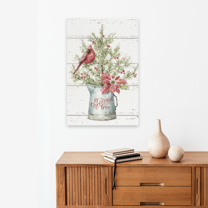 A Christmas Weekend II Shiplap - animaux, baies, oiseaux, bouquets, art, H 24 po x l 16 po