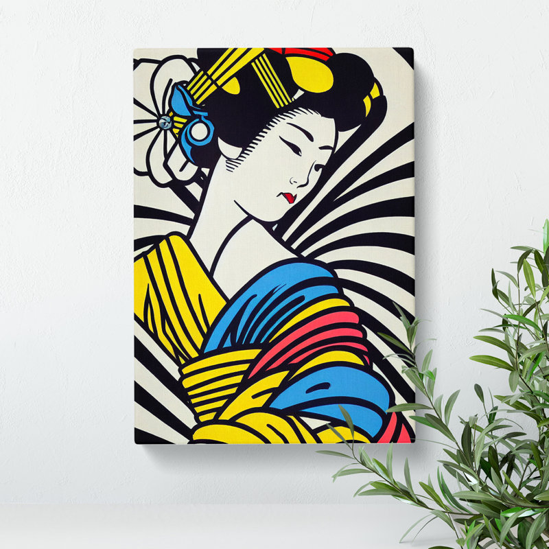 Geisha Pop Art - Wrapped Canvas, 76cm H x 50cm W x 3cm D
