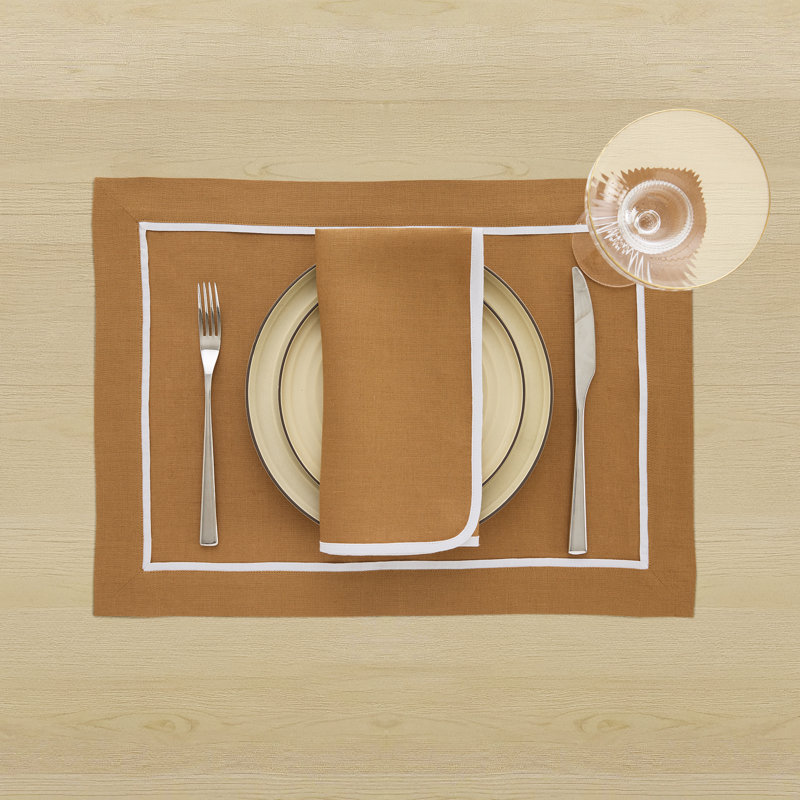 100% Pure Linen Dinner Napkins -kensington, Brown Sugar