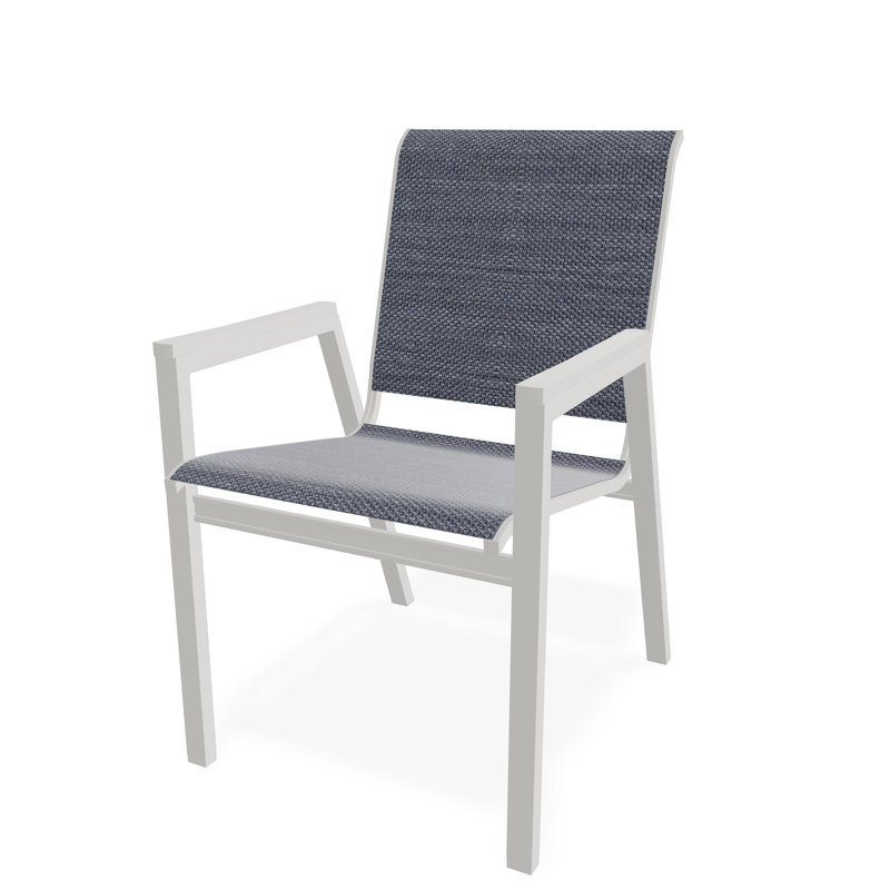 Bazza Outdoor Dining Chair, Augustine Denim, Snow