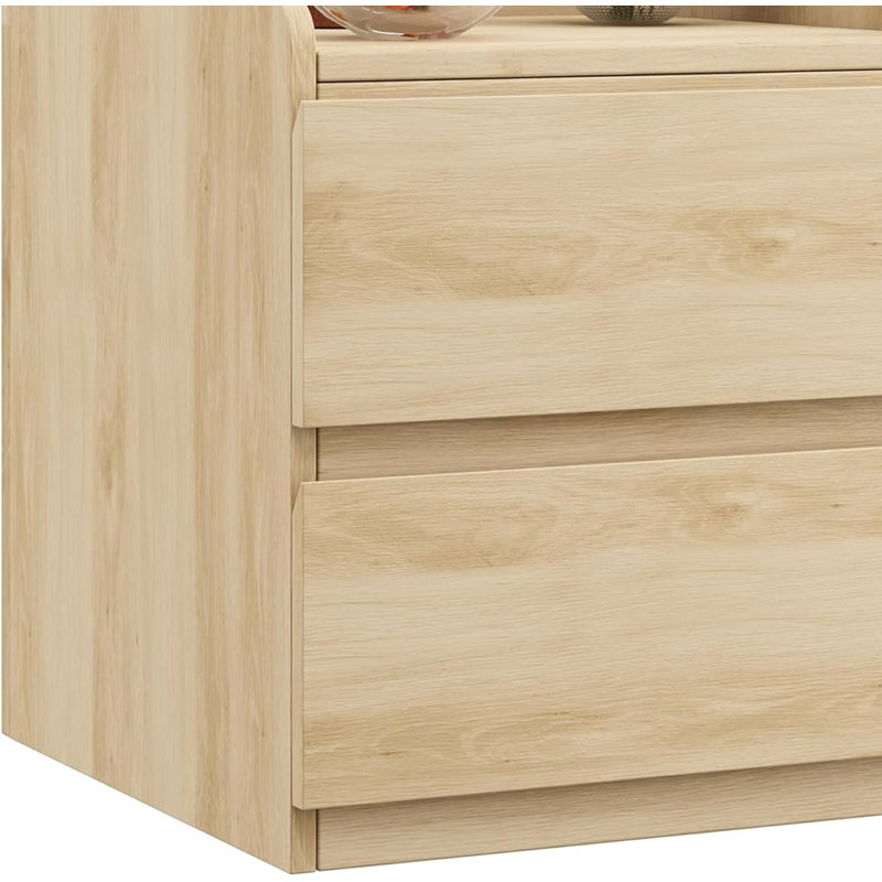Table de chevet avec 2 tiroirs, Wood