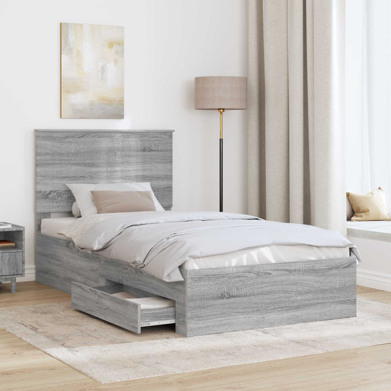 Bed, 100 x 200cm, Grey Sonoma