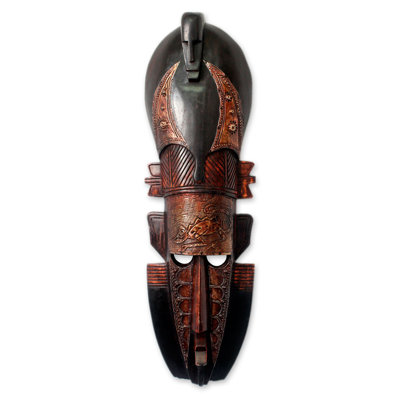 Chameleon Hand Crafted Wood Mask Wall D&eacute;cor