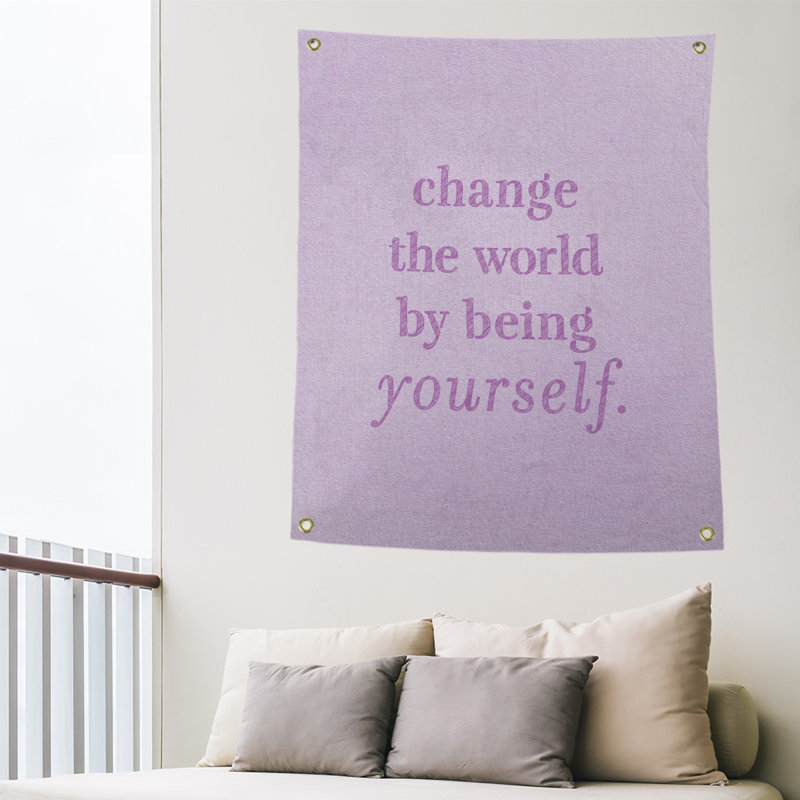 Tapisserie en polyester modifier le cours du monde, H 80 po x l 59 po, Violet