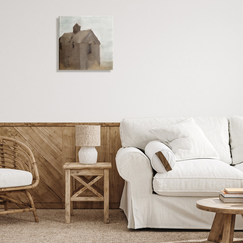 Rustic Painterly Brown Barn Farmland - Peinture, Toile tendue, H 17 po x l 17 po x P 1,5 po
