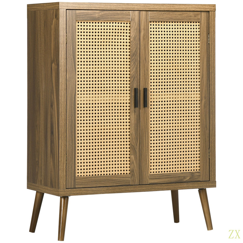 Buffet avec portes en rotin