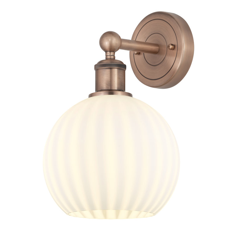 Applique murale 1 lumière Edison Venetian, H 12,25 po x l 8 po x P 8,5 po, Cuivre antique