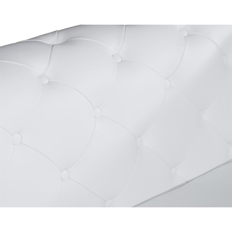 Causeuse rembourrée 100% cuir italien Global United, White