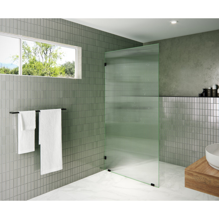 Gaia 40 in. x 78 in. Frameless Fluted Single Fixed Shower Panel