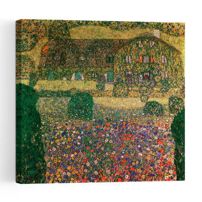 Maison de campagne près de l'Attersee, vers 1914. Estampe d'art mural abstraite représentant une architecture contemporaine.
