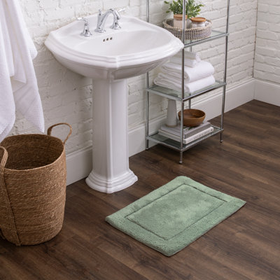 Kalb Solid Cotton Non Slip Machine Washable Bath Rug