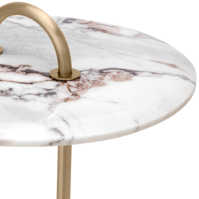 Zappa Marble End Table, White