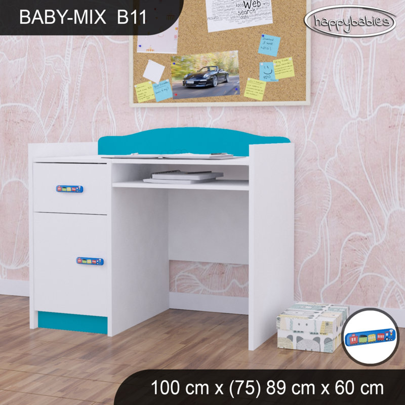 100cm Computer Desk, Blue