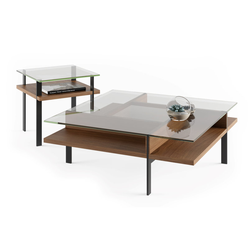 Terrace Coffee Table, 16.25" H x 44" L x 34" W, Natural Walnut
