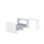 Lit simple escamotable avec commode à hauteur réglable, commode escamotable avec coussin pliable