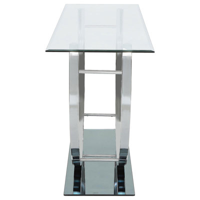 Garrett Chrome Glass Top Console Table