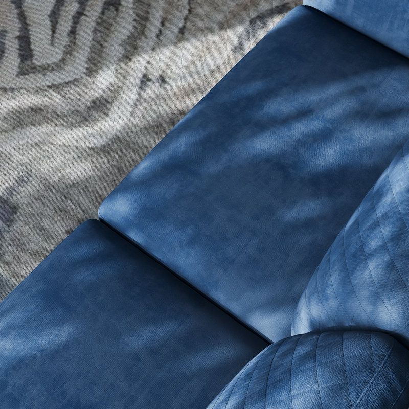 Canapé-lit 75 po Mosig, Polyester bleu