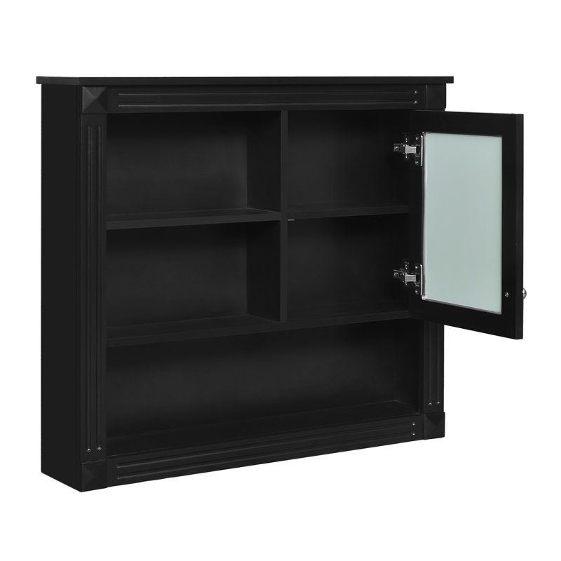 32'' Bathroom Wall Cabinet With Mirror, Black