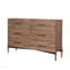 Commode à six tiroirs Tranquility, aucun assemblage requis, finition noyer