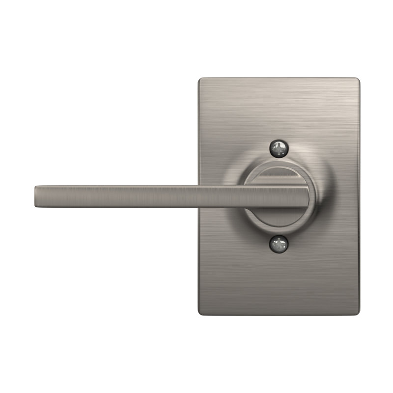 Latitude Door Lever with Centrury Rosette, Satin Nickel