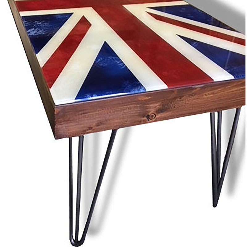 Fava Four Leg Coffee Table, Red/Blue/White