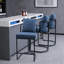 Tabouret de bar 26 po avec dossier et structure en métal, chaises de bar rembourrées modernes pour îlot de cuisine 26 po-123525065